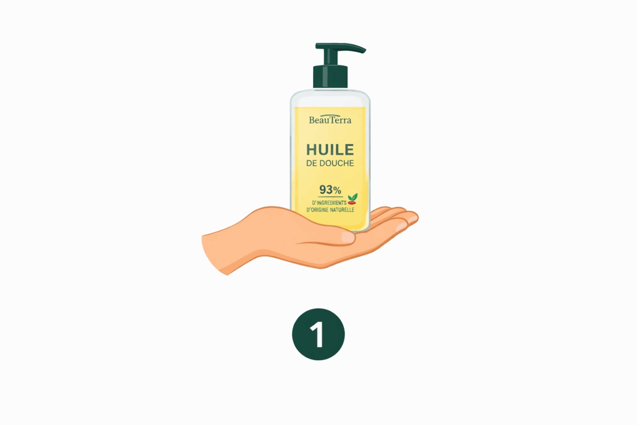 Appliquer huile de douche sur peau humide
