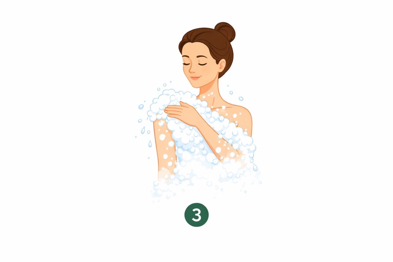 Nettoyer la peau en douceur avec huile de douche