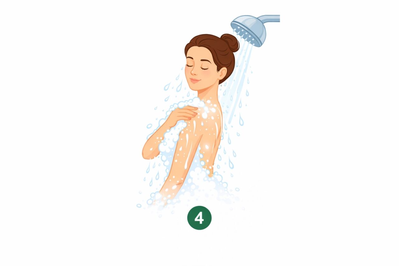 Rincer huile de douche peau propre et hydratée