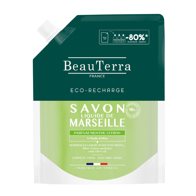 Savon liquide de Marseille menthe citron